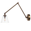 Newton Fine Fluted Articulated Wall Light in Antiqued Brass