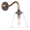 Newton Fine Fluted Wall Light with Carrick Arm in Antiqued Brass