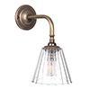 Newton Fluted Wall Light with Brooke Arm in Antiqued Brass