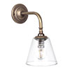 Newton Fine Fluted Wall Light with Brooke Arm in Antiqued Brass