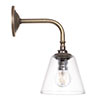 Newton Fine Fluted Wall Light with Brooke Arm in Antiqued Brass