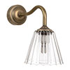 Newton Fluted Bathroom Wall Light with Byron Arm in Antiqued Brass