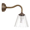 Newton Fluted Bathroom Wall Light with Byron Arm in Antiqued Brass