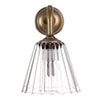 Newton Fluted Bathroom Wall Light with Byron Arm in Antiqued Brass