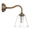 Newton Fine Fluted Bathroom Wall Light with Byron Arm in Antiqued Brass