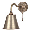 Club Pull Cord Wall Light in Antiqued Brass