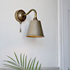 Club Pull Cord Wall Light in Antiqued Brass