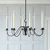 Wickham Candle Chandelier in Matt Black