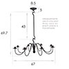 Wickham Candle Chandelier in Matt Black