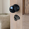 Priory Escutcheon Plate with Flap in Gloss Black