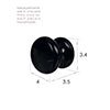 Large Napier Cupboard Knob in Gloss Black