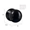 Holkham Door Knob, Rowley Plate, Gloss Black