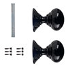 Holkham Door Knob, Rowley Plate, Gloss Black