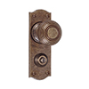 Reeded Door Knob, Nowton Privacy Plate, Antiqued Brass