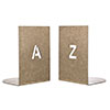 A to Z Bookend Pair in Lacquered Antiqued Brass