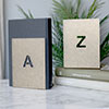 A to Z Bookend Pair in Lacquered Antiqued Brass