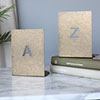 A to Z Bookend Pair in Lacquered Antiqued Brass