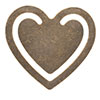 Heart Bookmark in Lacquered Antiqued Brass