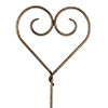 Heart Plant Support in Antiqued Brass