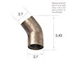 20mm Conduit 45 Degree Elbow in Antiqued Brass