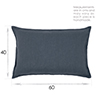 60cm Oxford Rectangular Cushion Cover in Indigo Waterford Linen