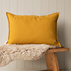 60cm Oxford Rectangular Cushion Cover in Ochre Waterford Linen