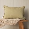 60cm Rectangular Cushion Cover in Sage Waterford Linen