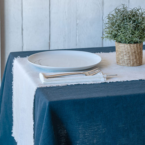 Tablecloth in indigo blue Waterford linen