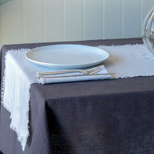 Product List - Jim Lawrence - Table Runner in Soft Grey Waterford Linen ...