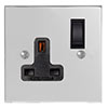 1 Gang Plug Socket Nickel Bevelled Plate,