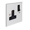 1 Gang Plug Socket Nickel Bevelled Plate,