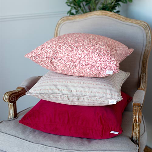 Pink and neutral cushions