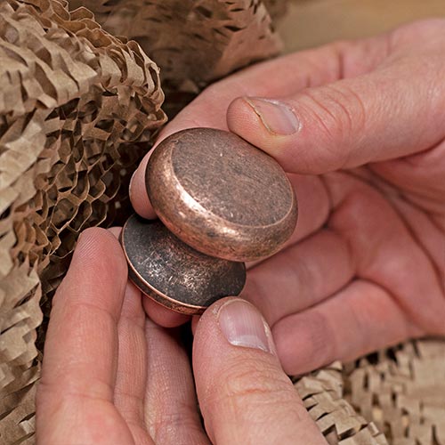 Large Napier cupboard knob in copper