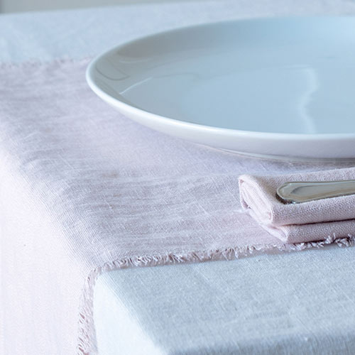 Table Runner in Vintage Pink Waterford Linen