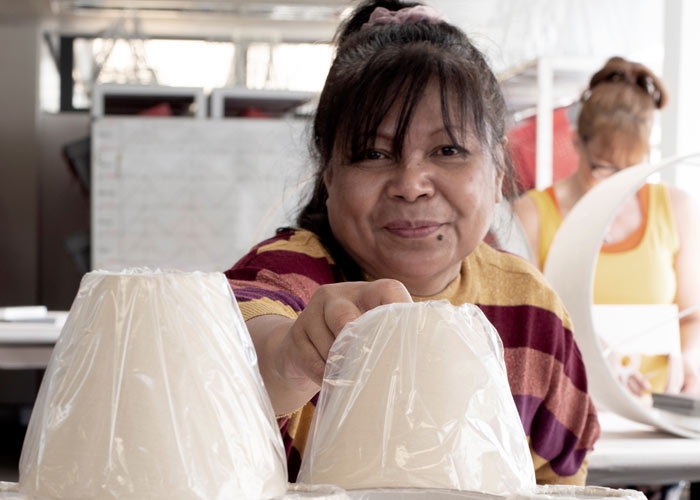 Emma finishing her candle shades