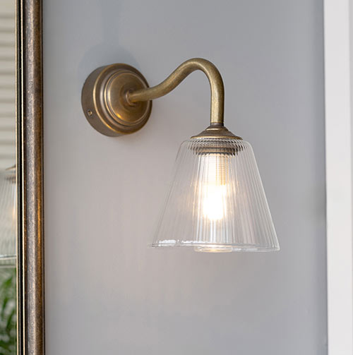 Newton Fine Fluted Bathroom Wall Light with Byron Arm