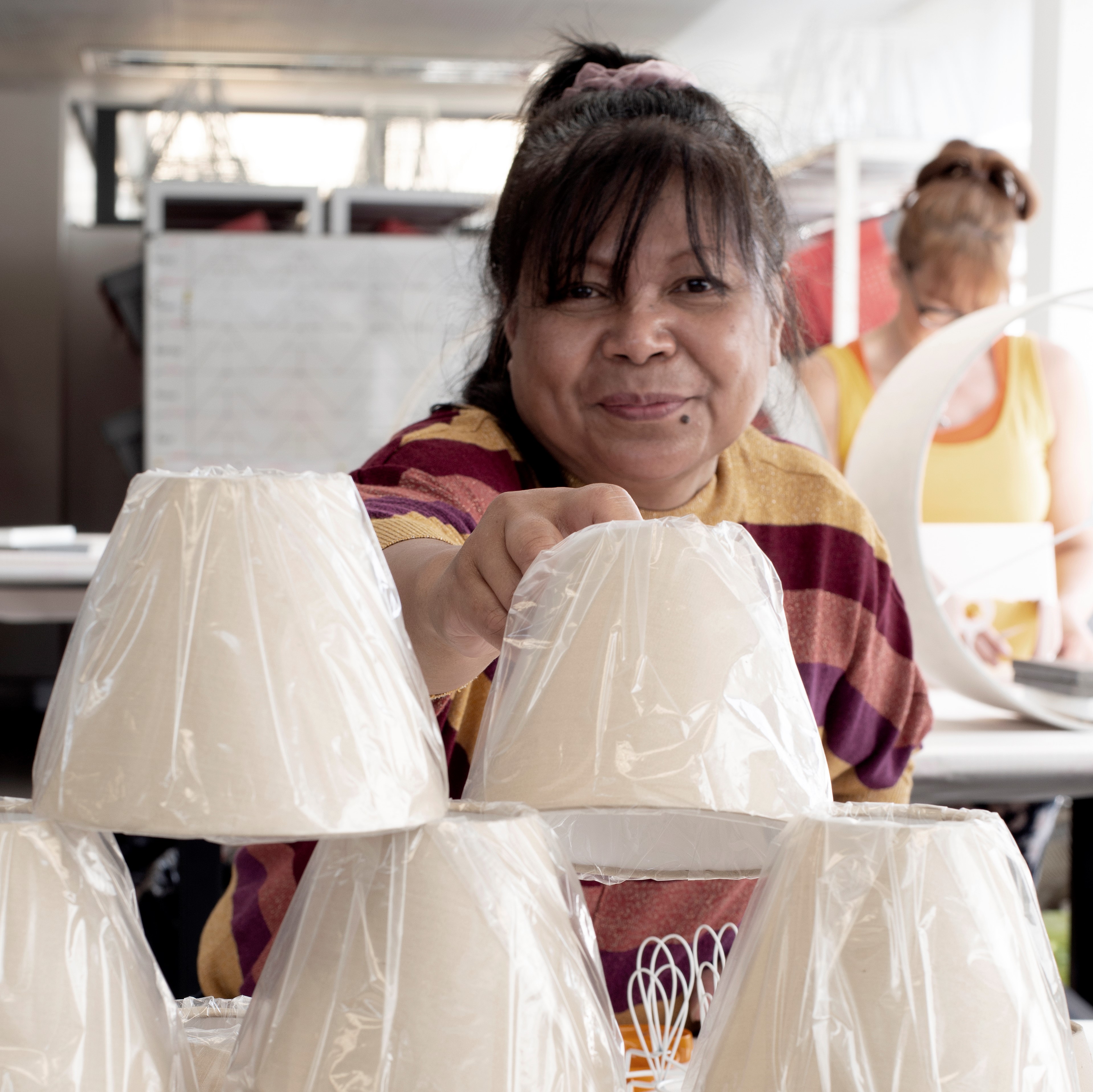 A stack of candle shades