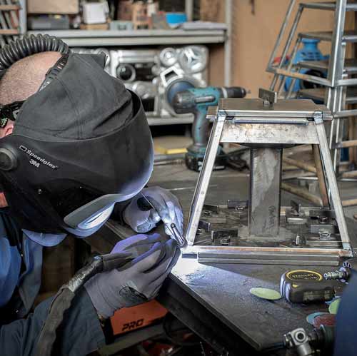 Welding one of our lanterns